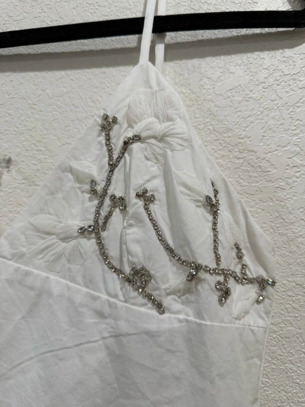 Zara White Embroidered Lace-Trim Slip - Picture 2 of 4